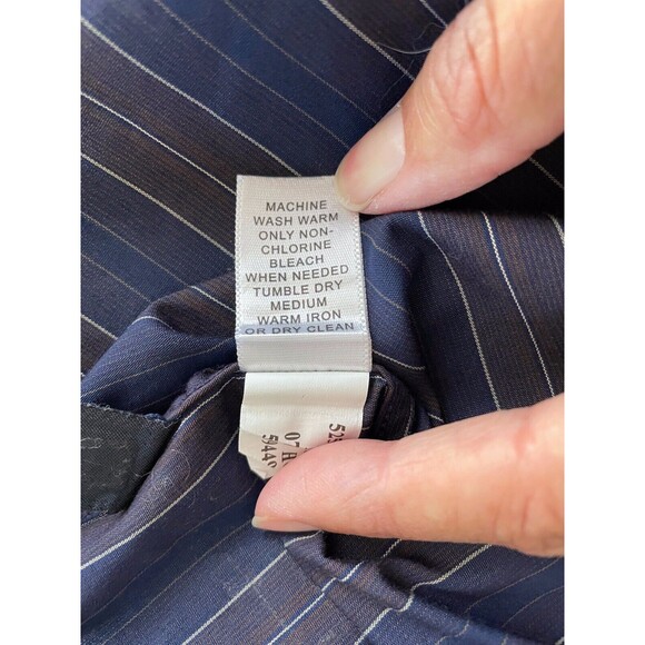 Banana Republic Men's L Slim Fit 16- 16 1/2 Long Sleeve Striped Button Up Shirt - Picture 5 of 6